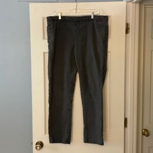 PACT Mens Woven Twill Roll-Up Canvas Pants Granite Gray L Organic Cotton Casual